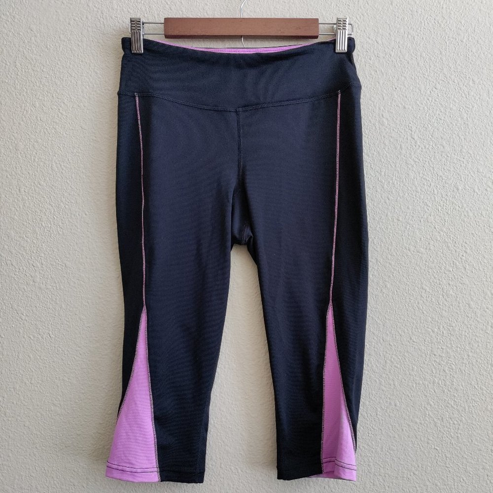 FILA SPORT Pop Hem Skimmer Capris Black Pink Size S